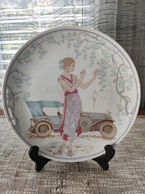 Art Deco Saji Plate Porcelain Fine China Japan Vintage Decorative Dish 10.25"